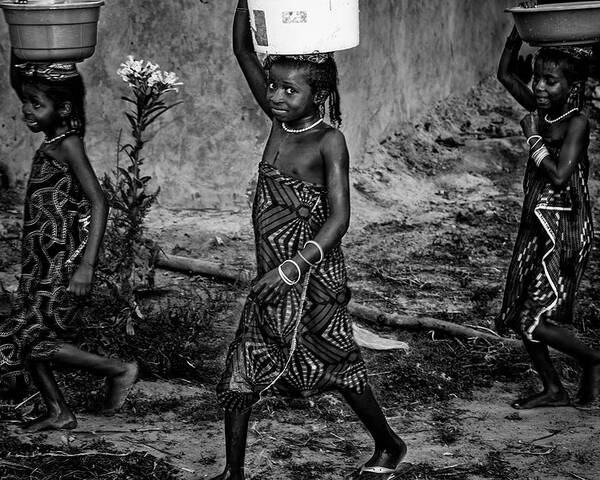 Water Poster featuring the photograph Back Home With The Water - Benin by Joxe Inazio Kuesta Garmendia