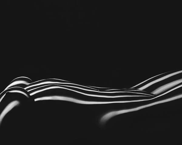 Beautiful Body Girl In The White Line On A Black Background. Poster by  Aleksandr Sumarokov - Fine Art America