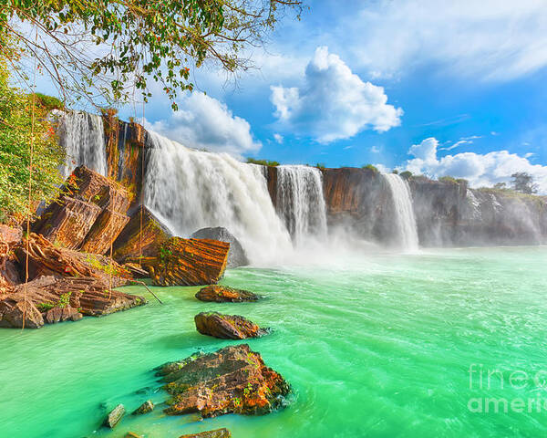 Magic Poster featuring the photograph Beautiful Dry Nur Waterfall In Vietnam by Khoroshunova Olga