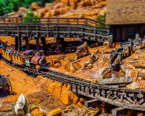  Poster featuring the photograph Big Thunder Mountain Railroad by Rodney Lee Williams