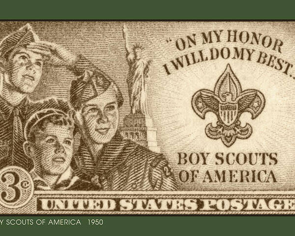 Post Office Poster featuring the digital art Boy Scouts 1950 by Greg Joens