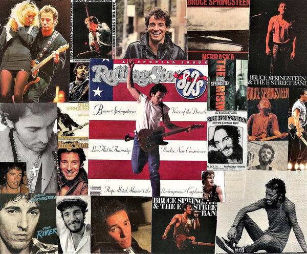 Collage Poster featuring the digital art Bruce Springsteen Collage 1 by Doug Siegel