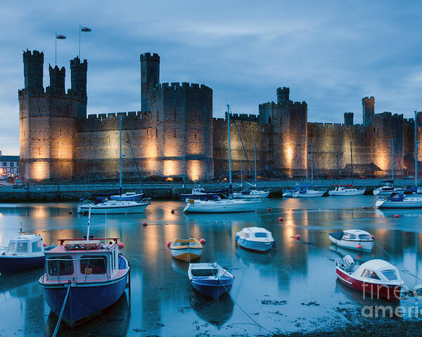 Tide Poster featuring the photograph Caernarfon Castle North Wales by Stocker1970