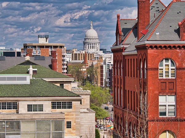 Madison Poster featuring the photograph Capitol from UW - Madison - Wisconsin by Steven Ralser
