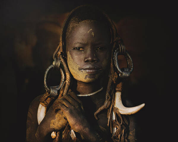 Ethiopia Poster featuring the photograph Child Mursi 2 by Svetlin Yosifov