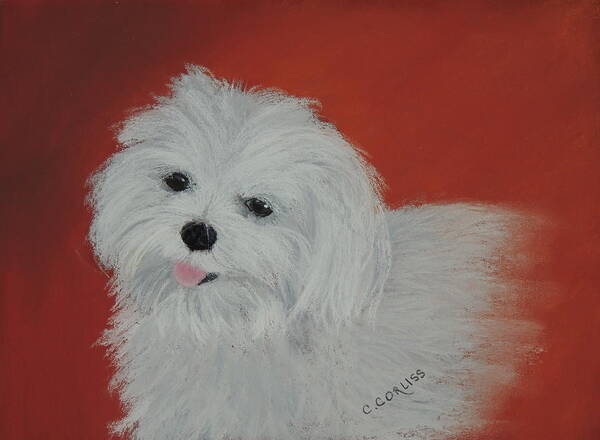 Dog Poster featuring the pastel Chloe's Angel by Carol Corliss