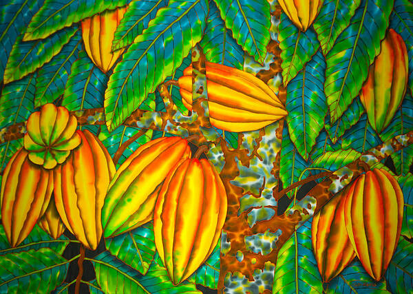 Cacao Pod Poster featuring the painting Chocolat St. Lucia by Daniel Jean-Baptiste