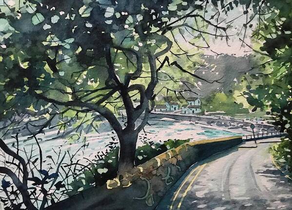 Salcombe Poster featuring the painting Cliff Road - Salcombe by Luisa Millicent