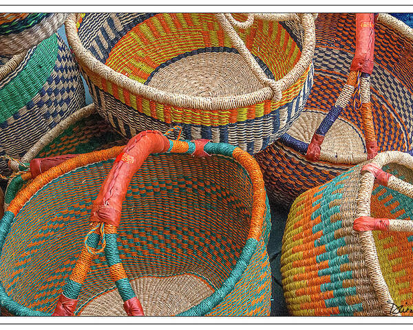 Baskets Poster featuring the photograph Colorful Baskets from Nurenberg Market by Peggy Dietz