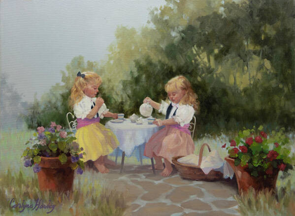 Figurative Art Poster featuring the painting Country Tea by Carolyne Hawley