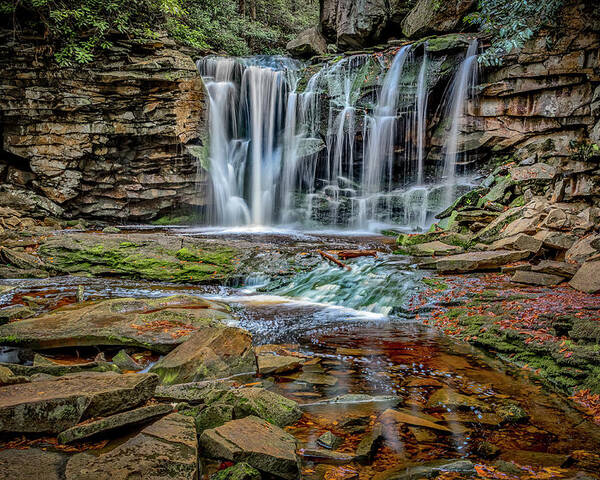 Landscapes Poster featuring the photograph Elakala Falls 1020 by Donald Brown
