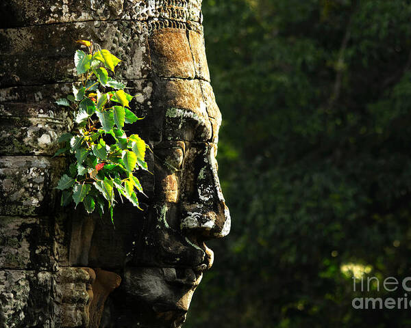 Bodhisattva Poster featuring the photograph Face Of Bayon by Steffen Hoppe