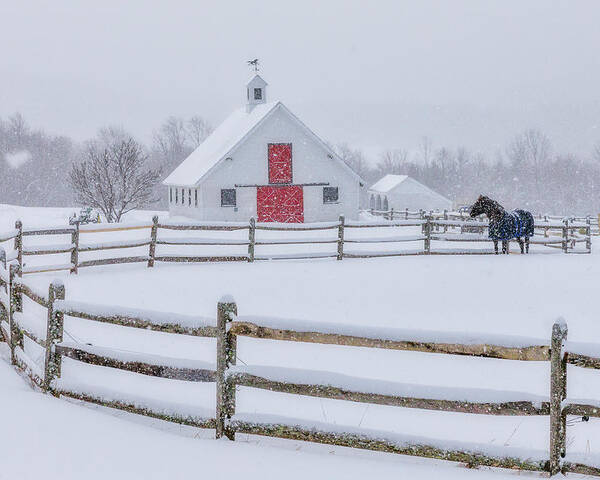 Vermont Poster featuring the photograph Farm in the Snow by Rob Davies