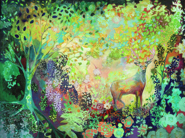 Stag Poster featuring the painting Follow Me by Jennifer Lommers