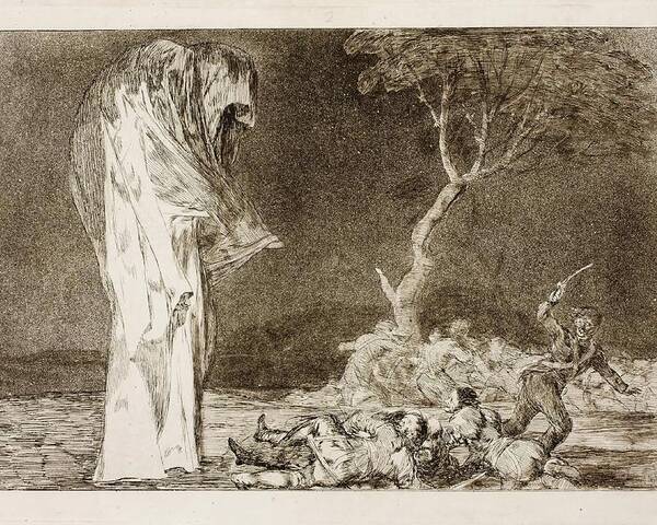 Francisco Jose De Goya Poster featuring the painting 'Folly of fear'. 1815 - 1819. Etching, Aquatint, Burnisher, Drypo... by Francisco de Goya -1746-1828-