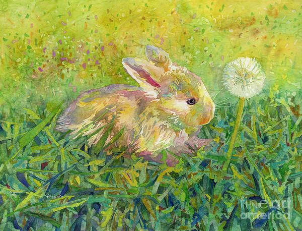 Rabbit Poster featuring the painting Gentle Wish by Hailey E Herrera