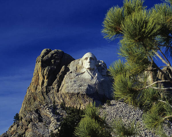 Mount Rushmore. George Washington Poster featuring the photograph George No.2 - A Mount Rushmore Impression by Steve Ember