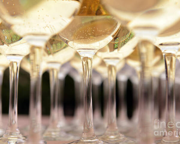 Alcohol Poster featuring the photograph Glasses With Wine On Table - Party by Kaband