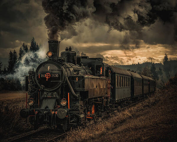 Creative Edit Poster featuring the photograph Gold Digger Train by Hubert Bichler