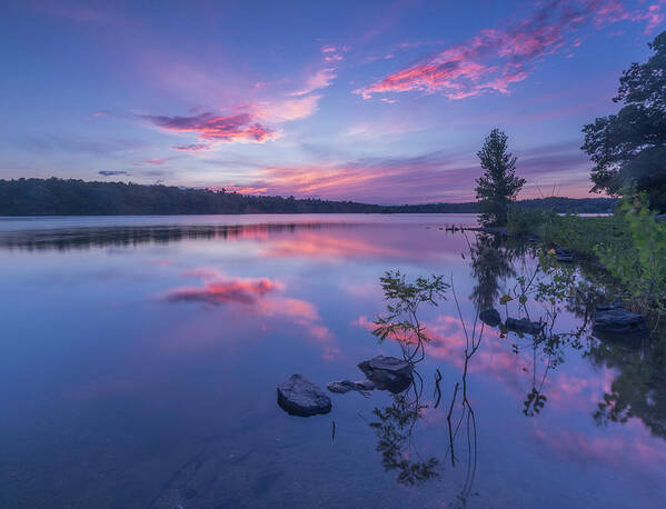 Horn Pond Poster featuring the photograph Horn Pond Sunset by Rob Davies