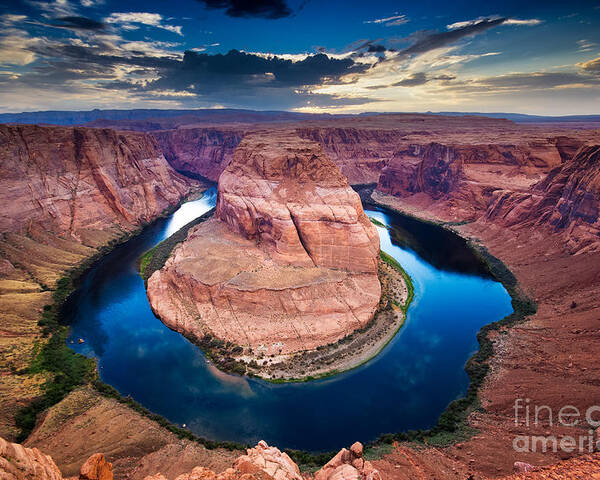 Usa Poster featuring the photograph Horseshoe Bend Canyon And Colorado by Ronnybas Frimages