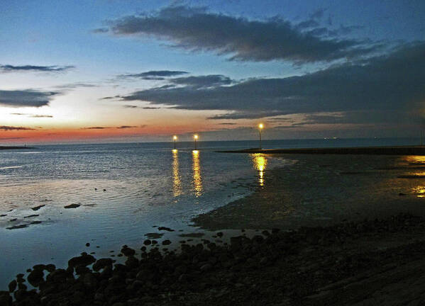 Lancashire Poster featuring the photograph LANCASHIRE. Knott End. Sunset.. by Lachlan Main