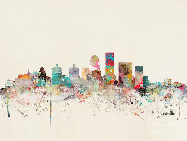 Louisville Poster featuring the painting Louisville Kentucky Skyline by Bri Buckley