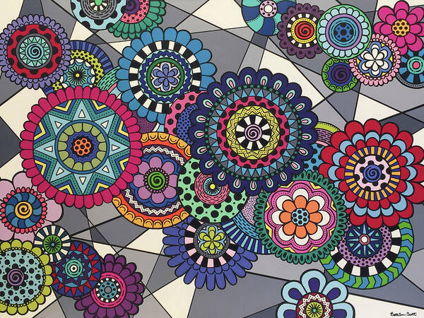 Mandala Poster featuring the painting Mandalas In Bloom by Beth Ann Scott