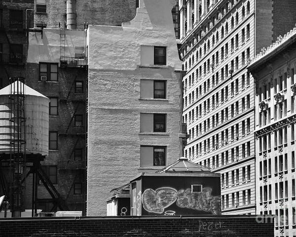 Water Tank Poster featuring the photograph Manhattan Rooftops - No.3 by Steve Ember
