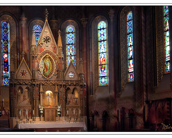 Altar Poster featuring the photograph Matyas Church Altar in Budapest by Peggy Dietz