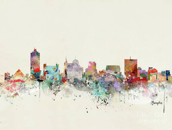 Memphis Poster featuring the painting Memphis City Skyline by Bri Buckley