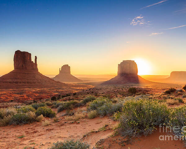 Southwest Poster featuring the photograph Monument Valley Twilight Az Usa by F11photo