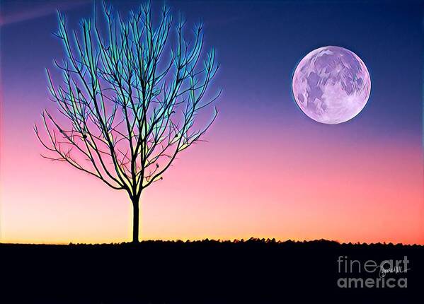 Nature Poster featuring the painting Moonrise by Denise Railey