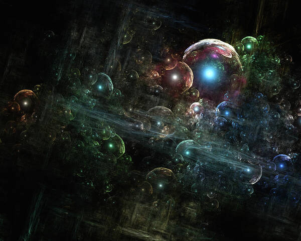 Fractals Poster featuring the digital art Mystery Of The Orb Cluster by Rolando Burbon