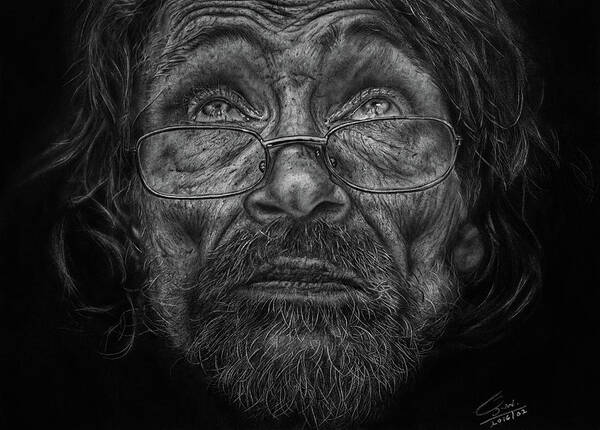 Hyperrealism | Speed drawing of an EYELID | Old man Portrait. - YouTube