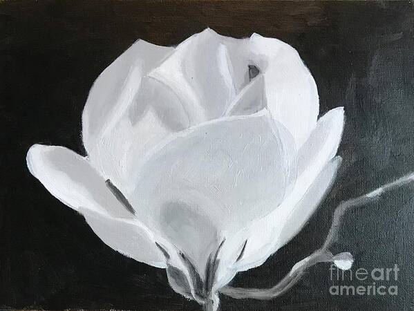 Original Art Work Poster featuring the painting Black and White Rose by Theresa Honeycheck