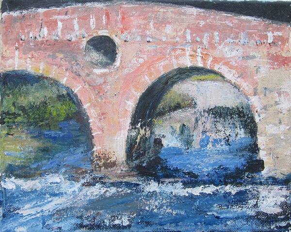 Acrylic Poster featuring the painting Ponte Pietra by Paula Pagliughi