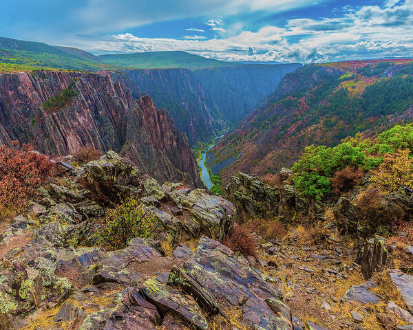 Black Canyon Of The Gunnison National Park Poster featuring the photograph Pulpit Rock Overlook at Black Canyon of the Gunnison National Park by Tom Potter