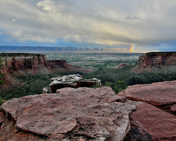 Colorado National Monument Poster featuring the photograph Rainbow over Book Cliffs from Grand View Point by Ray Mathis