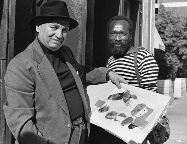 Art Poster featuring the photograph Romare Bearden & Raymond Saunders by Kathy Sloane