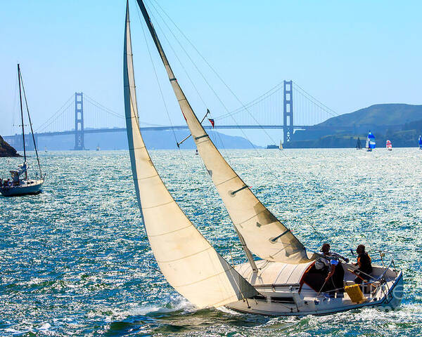 Francisco Poster featuring the photograph Sailboats In The San Francisco Bay by Kevin Bermingham