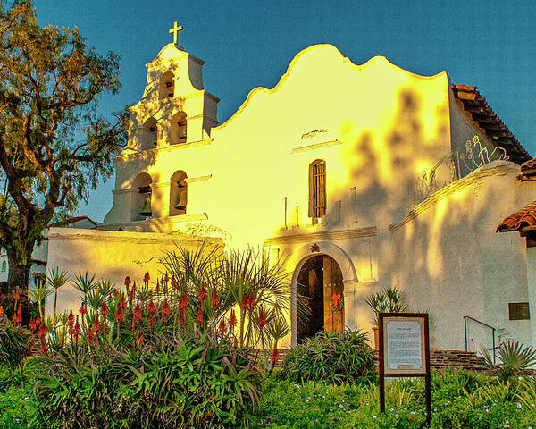 Architecture Poster featuring the photograph San Diego Mission 2 by Donald Pash