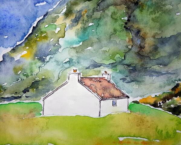 Watercolor Poster featuring the painting Scottish Croft Lore by John Klobucher