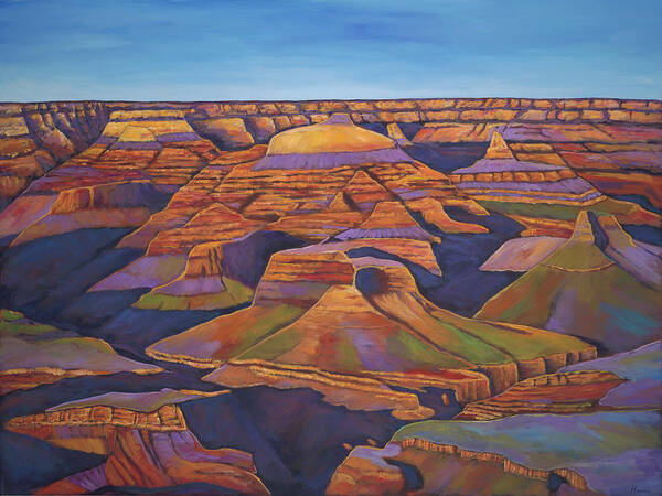 Grand Canyon Poster featuring the painting Shadows and Breezes by Johnathan Harris