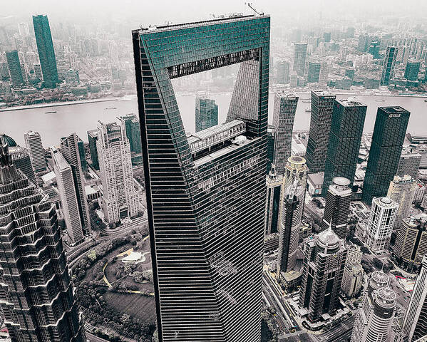 Shanghai Poster featuring the photograph Shanghai World Financial Center by Carmine Chiriacò