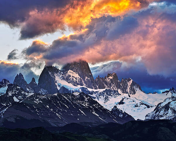 Patagonia Poster featuring the photograph Smoking Mountain by Mei Xu