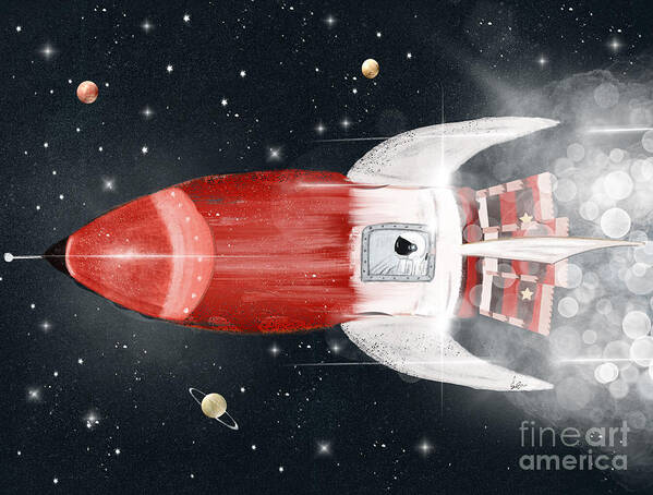 Astronauts Poster featuring the painting Space Voyager by Bri Buckley