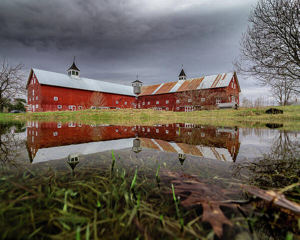 Barn Poster featuring the photograph Spring Barn Reflection by Tim Kirchoff