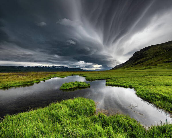 Iceland Poster featuring the photograph Stormy Iceland Lake by Marc Pelissier