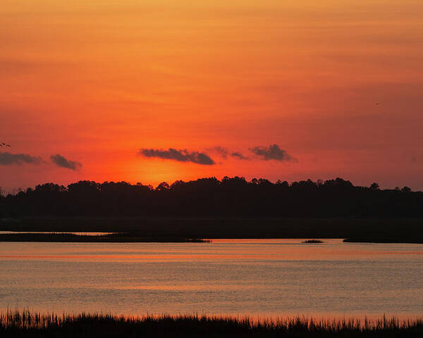 Murrells Inlet Poster featuring the photograph Sunrise Over Drunken Jack Island by D K Wall